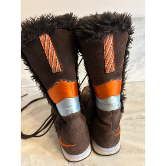 Nike Faux Fur Lined Womens Snow Winter Boots Suede Brown 311959-281 Size 9 - Picture 4 of 8